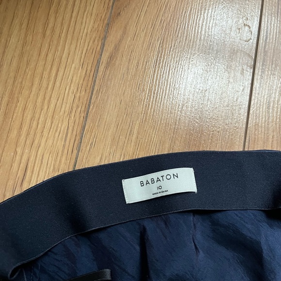 Babaton Navy Silk Midi Slip Skirt - Picture 2 of 3